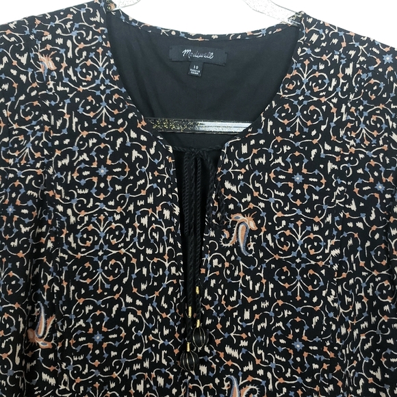 NEW Madewell Fiesta Paisley Silk Drop Waist Dress - Picture 6 of 8